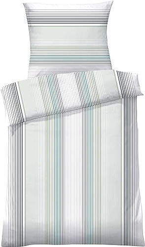Dyckhoff Bettwäsche Weichfrottier Jade-grün-grau Größe 1x 135x200 cm + 1x 80x80 cm