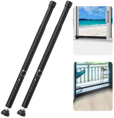 DEROFIT DCG-Moshahei-DCK-1.2m Barra di Sicurezza per Porta, Nero, 2 Pieces