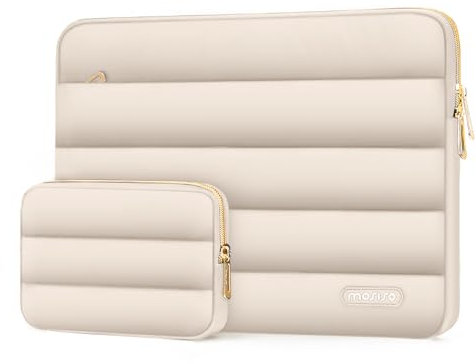 MOSISO 13-14 Pollici Custodia Laptop,13,3 Pollici Borse PC Compatibile con MacBook Air 13 13,6 M4 M3 M2 M1/Pro 13/Pro 14,HP,Dell,ASUS,Lenovo,Poliestere Orizzontale Borsa con Small Case,Sabbia