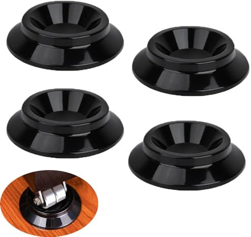 UtySty 4 Pack Piano Caster Cups Non-Slip Upright Grand Piano Coasters Pad Mat Anti Skid Floormat Plastic Footrest Wheel Leg Protector Feet Footsteps Grip Stopper for Wood Hardwood Floor Furniture