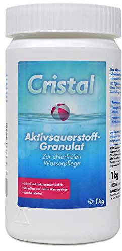 Aktivsauerstoff GRANULAT 1,0 kg | Chlorfreie Wasserdesinfektion | Sanfte und geruchsfreie Alternative zu Chlor | Wirksame Wasserdesinfektion | Benötigt zusätzlich Cristal Aktivsauerstoff Aktivator
