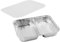 GM KIT 100 Vaschette Alluminio Biscomparto da 400+350cc. + 100 Coperchi in Cartoncino/Alluminio, Contenitori Alimenti Usa e Getta con Coperchio, Teglie da forno Adatte a Cottura e Asporto