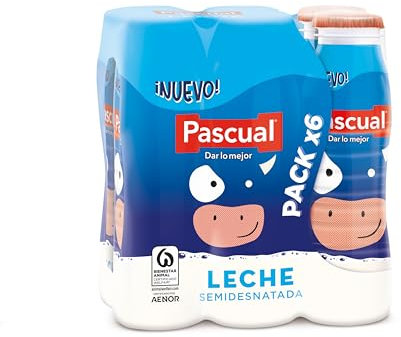 Pascual Leche Semidesnatada, 6 x 188ml