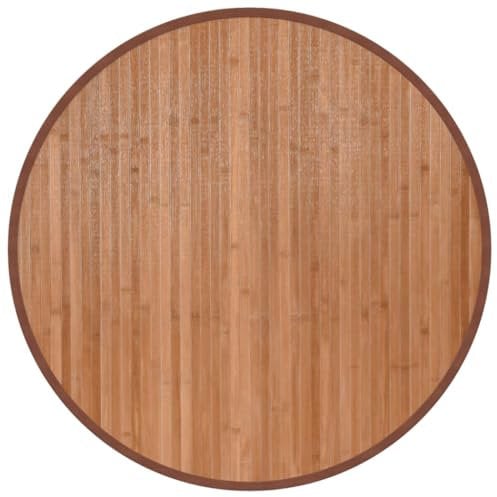 vidaXL Teppich, Bambusteppich Rund, Bambusmatte rutschfest für Wohnzimmer, Läufer Küchenteppich Flurteppich, Modern, Natur 80cm Bambus