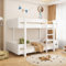 Merax Etagenbett 90x200cm, Massivholz Kinderbett mit Sicherheitsleiter, für Jungen, Mädchen, Weiß (Ohne Matratze)