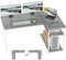 TRIUMPHKEY Escritorio Esquinero en L de 140x80 cm con Almacenamiento, Escritorio de Esquina con Estante Reversible, Estable Mesa Ordenador en L para Oficina, Estudio o Secretaría, Gris