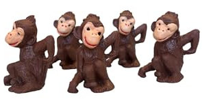 Sparfroh AFFE Äffchen Deko Figuren Tischdeko 5er Set