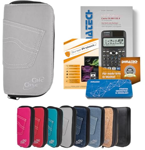 DynaTech Zubehör Paket kompatibel für Taschenrechner Casio DE X Serie (Hellgrau, Casio FX 991 DE X)