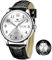 OLEVS Schwarz Uhr Herren Lederarmband Classic Analog Kleid Uhr Männer Arabische Ziffern Wasserdicht Armbanduhr Herren Weiß Zifferblatt Vintage Quarz Herrenuhren mit Datumsanzeige Geschenke