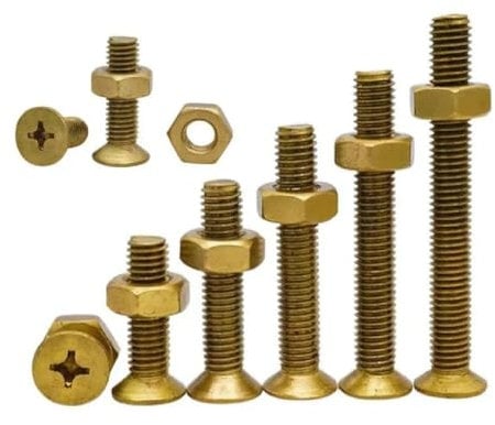 Brass Phillips Bolt M2 M2.5 M3 M4 M5 M6 Copper Flat Head Set Cross Countersunk Screw Nuts, 10sets, M3x8mm