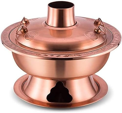 Hot Pot Hotpot Herd, chinesischer Feuertopf, chinesischer Stil, Holzkohle, Kupferimitat, Vintage-Kupfer-Topf, Schabu-Topf, Eintopftopf