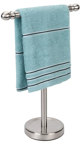 Handtuchhalter, T-Form Handtuchständer für Badezimmer, Ständer Handtuchhalter Freistehend Handtuchstange für Badezimmer Küche Arbeitsplatte, Edelstahl (Gebürstetes Nickel)