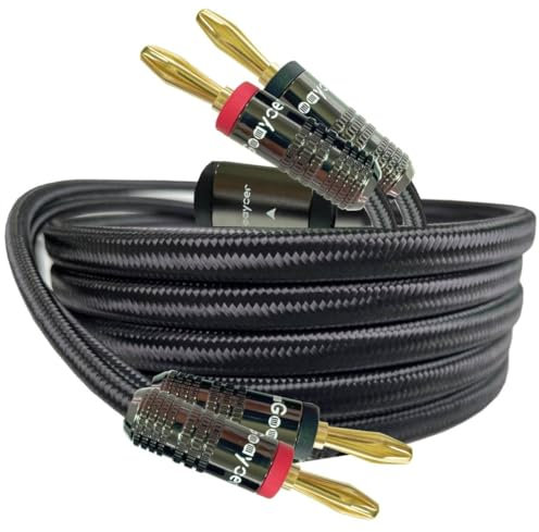 Goaycer Câble de haut-parleur de 3 m avec fiches banane, fil de haut-parleur en cuivre sans oxygène (OFC) de calibre 14, 3 m