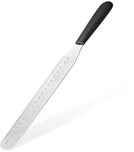 U-Taste Glasurspachtel, Torten Palettenmesser mit 25 cm gerader Edelstahlklinge, Streichpalette mit rutschfestem PP-Griff zum Dekorieren von Kuchen, Backen, Gebäck, Creme, Butter (Schwarz)