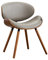 Mid Century Moderner Esszimmerstuhl, Vintage-Stil, Massivholz, Kunstleder, Stuhl für Büro, Küche, puristisches Walnuss-Finish, graue Polsterung, 1 Stück