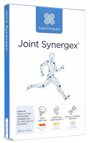 Healthspan Joint Synergex | 28 Day Supply | Joint Health | 1,325 mg Optiflex Glucosamine HCL & 400mg Chondroitin Sulphate | Collagen Joint Complex | Opti-Turmeric