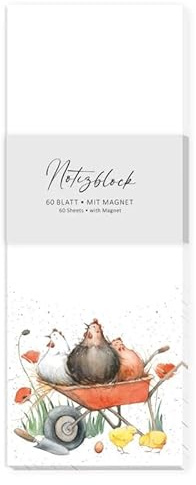 Grätz Verlag - Notizblock mit Magnet - Sophia Drescher - Hühnerbande, 8 x 21cm
