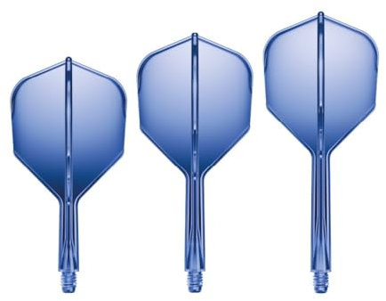 GOAT - Air Blue Clear No6 Flights Short, 3 Kunststoff Dart Flights mit Schaft Flights, Dart zubehör