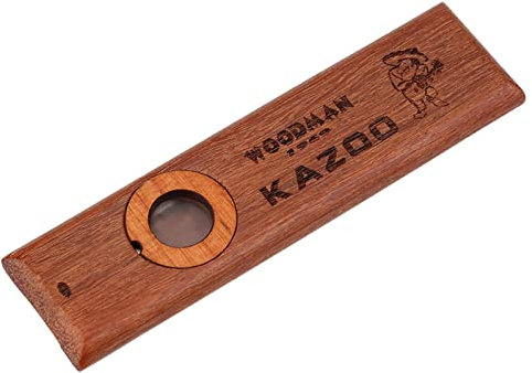 Vintage Wooden Kazoo - Leicht zu Erlernen Windinstrumente Zum Lustigen Musikspiel mit Gitarre und Ukulele, Antique Design, Umfasst 2 Membranen und Metallkoffer