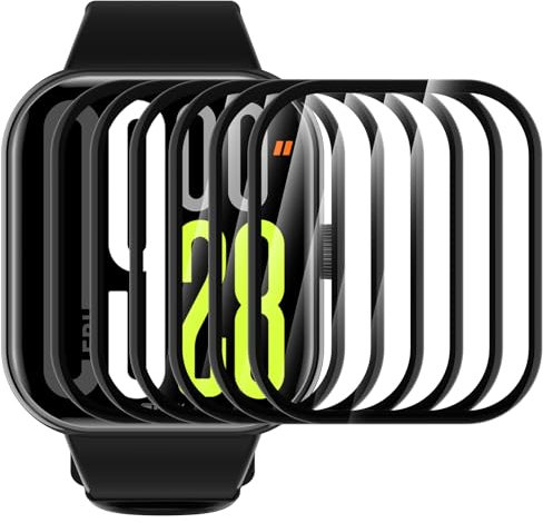 Bigqin 6 Pièces Protection d'écran Compatible avec Xiaomi Redmi Watch 5 Verre Trempé, 3D Couverture Complète Film de Protection, HD Clear, Sans Bulle, Anti-rayures