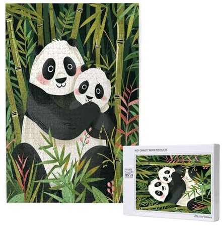 Bear Jigsaw Puzzles for Adults 1000 Bamboo Large Jigsaw Puzzles for Adults, Funny/Difficult/Impossible/Challenging Decompression Games, As a Birthday for Women and Men 2T-1165
