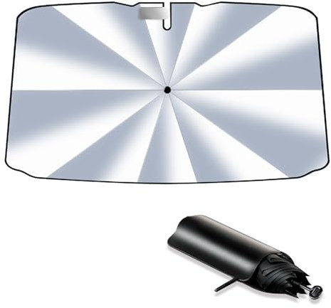 Parasol Coche, Protector Solar Carro, Parasol Paraguas Coche, Sunshade Car Delantero Plegable, Se Adapta a La Mayoría de Los Cars y Se Pliega para Guardarlo Fácilmente