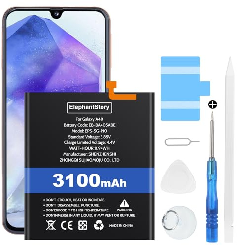 Elephantstory Akku für Samsung Galaxy A40 | Leistungsrückgewinnung, Austauschaufschub, Einfacher Selbsttausch, Hoher Kapazität Erzatzakku mit Reparaturwerkzeugen