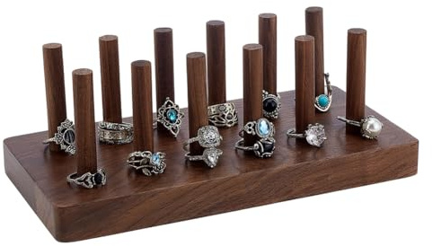 PH PandaHall Présentoir à Bagues en Bois Organiseur de Bagues avec 12 cône Porte Présentoir à Bague Porte Rangement de Bijoux pour Bague Vente au Détail Exposition de Bijoux