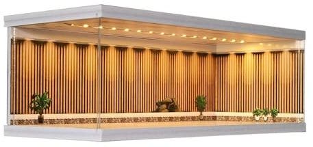 NUEIOVRW 1:43 Diorama Garage Modell, Dreifarbig Beleuchtete Parkplatz-Vitrine, 10-stufige Helligkeit Diecast Modellautos Display Case, Showroom für Multiple Montageeffekte (1:43 A)
