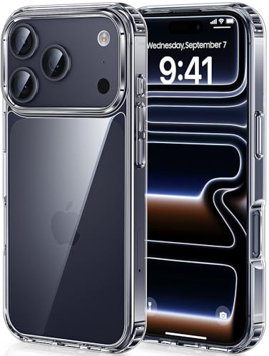 NEWTER Hülle für iPhone 17 Pro Max, Anti Gelb Durchsichtig Handyhülle Stoßfest Schutzhülle Case - Transparent