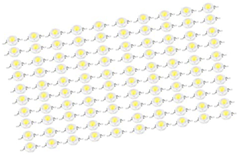 ERYUE Weiße Leuchtdiode, 100–110 Lm, 3 W, LED-Perlen mit Aluminiumlegierungsbasis, Einfache Wärmeableitung für Außenbeleuchtungsprojekte (Echtweiß 6000-6500K)