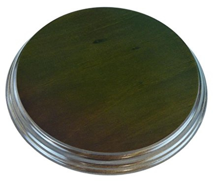 Socle rond vernis - - en bois massif teinté noyer Diámetro 20 cms.