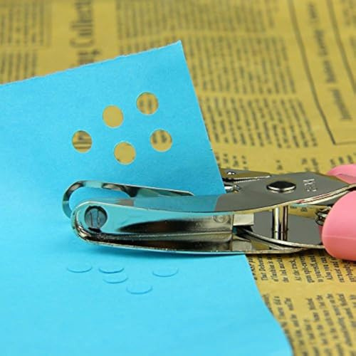 Lochzange Locher Metall Papier Punch Loch für Grußkarten Scrapbook Notebook Reifenplatzer Hand Werkzeug mit Pink Grip (3mm Loch)