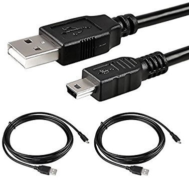 Shaw® 2M 2 pack charging cable for Sony PS3 controllers Gold Plated - mini USB charger play cable lead - [Sony PlayStation 3]