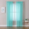MIULEE 2er Set Sheer Voile Vorhang Stangedurchzug Transparente Gardine aus Polyester Fensterschal Transparent Wohnzimmer Luftig Dekoschal für Schlafzimmer 140 X 245 cm (B x H), Rod Pocket Türkis