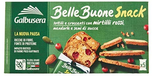 Galbusera BelleBuone Snack Mirtilli Rossi e Mandorle, 150g