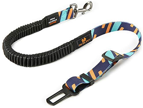 AYADA Anschnallgurt Hund Auto Elastischem Verstellbar (Lila) | Anschnallgurt Hund Auto mit Rückdämpfung und Sicherheitsgurt-Stecker Nylon-Gurt für sicheren Halt im Auto, 74-142cm, Lila