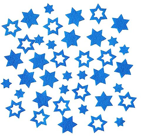 Stern, Sterne aus Filz. Streudeko. 5 gr. ca. 30-45 Teile. Ca. 2-4 cm. Farbe: BLAU bl