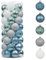 Valery Madelyn Christmas Baubles for Christmas Tree Decorations,50pcs 6cm Blue Silver Shatterproof Ball Ornaments for Tree Decorations, Snow Hanging Gifts