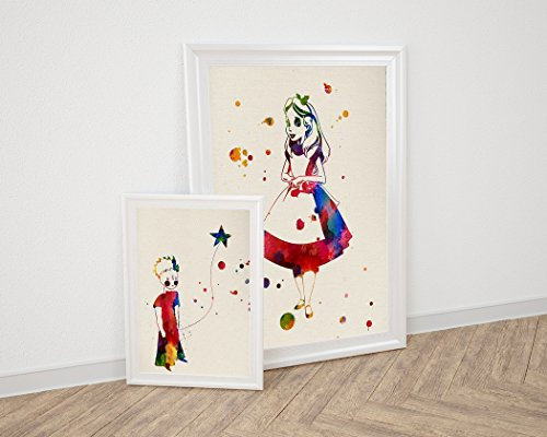 Nacnic Plakat Der kleine Prinz für kleine Kinder. Filmstar Alice und Prinz mit Definitionen. Plakate und Illustrationen für Kindergeschichten. A4-Format