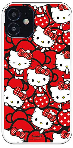 Personalaizer Original Schutzhülle kompatibel mit iPhone 12 Mini mit einem Hello Kitty-Design, rote Schleifen und Tupfen
