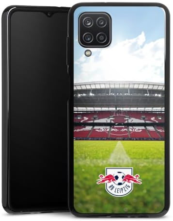 Silikon Hülle kompatibel mit Samsung Galaxy A12 Case schwarz Handyhülle RB Leipzig Offizielles Lizenzprodukt Stadion