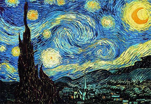MISITU Puzzles 2000 pièces pour adultes Peinture à l'huile Art Puzzle Nuit étoilée Van Gogh Puzzle pour enfants à partir de 14 ans