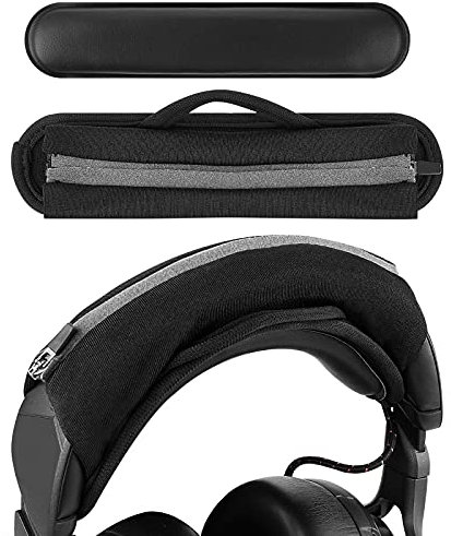 Geekria Large Hook and Loop Headband Cover & Pad Set, DIY Installation, No Tools Required, Compatible with Large Headphones (Fits 3.5-4.5 cm Headbands) (Black)