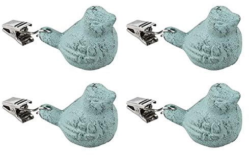YRHH 4 Pièces Pince À Nappe Pince Coupe-Vent en Métal Oiseau Nappe Poids en Fonte Supports De Couverture De Table pour La Maison Pique-Nique Salle À Manger