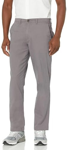 Amazon Essentials Herren Legere Stretch-Chinohose in sportlicher Passform (in Übergröße erhältlich), Dunkelgrau, 44W / 32L