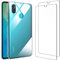 NEW'C Cover per Huawei P Smart 2019 Gel TPU in silicone custodia ultra trasparente e 2 × vetro temperato per Huawei P Smart 2019, Pellicola proteggi schermo
