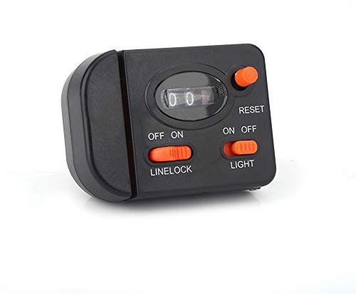 Tiiyee Contametri Filo da Pesca, Misuratore Profondità Elettronico Contatore Per Lenza Pesca A Clip Di Professionale Portatile Della 999M Conta Display Bobina Digitale La Notturna Accessorio