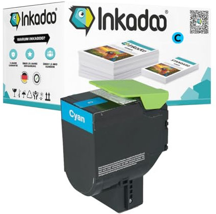 Inkadoo Kompatibel Toner für Lexmark 24B6008 Cyan XC 2130 XC 2132 XC 2100 Series C 2132 ca. 3.000 Seiten Tonerkartusche, Tonerpatronen, Drucker Toner