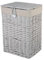 Premium Grey Paint Wicker Laundry Basket Cotton Lining With Lid Bathroom Storage (Light Grey, Small)
